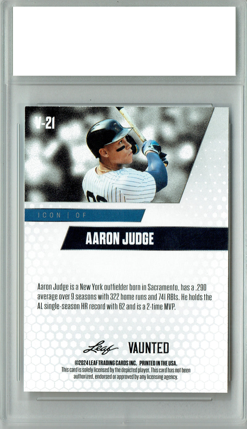Aaron Judge 2024 Leaf Vaunted #V-06 Gold 25 Made Trading Card PGI 10