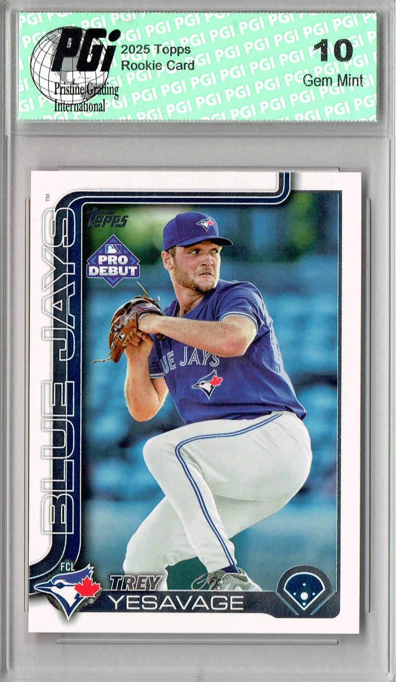 Trey Yesavage 2025 #PD-45 Pro Debut Rookie Card PGI 10