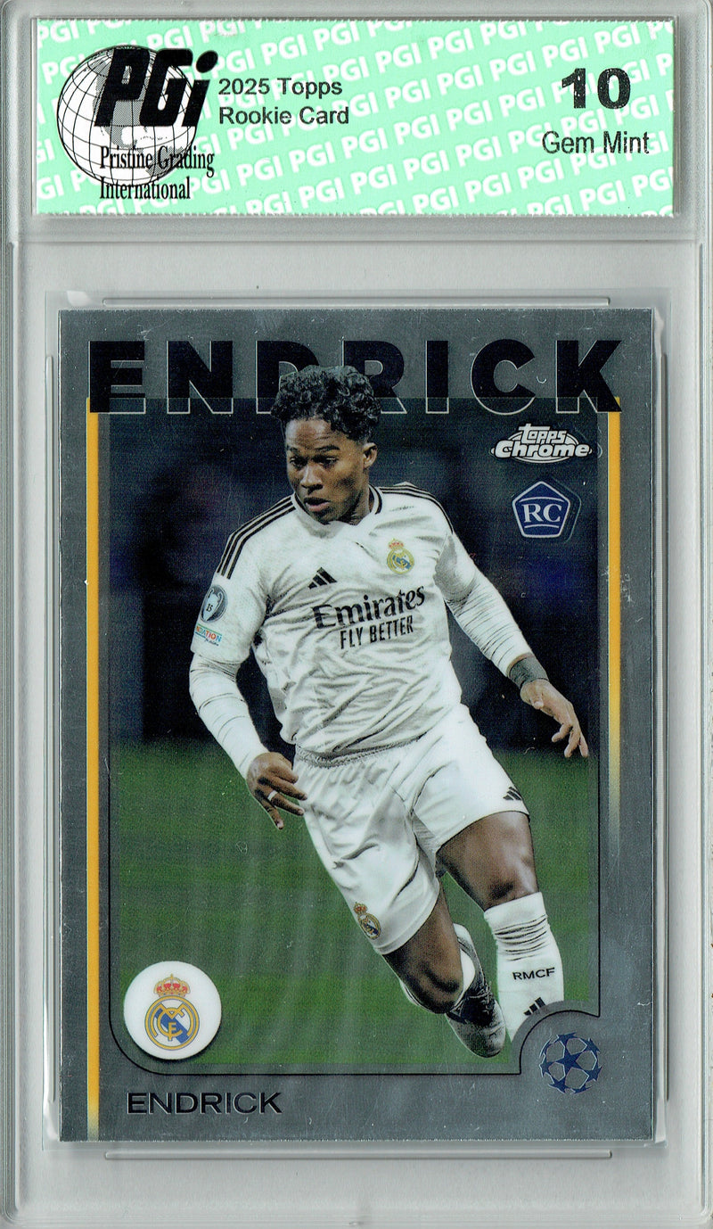 Endrick 2025 Chrome #100 Real Madrid Rookie Card PGI 10