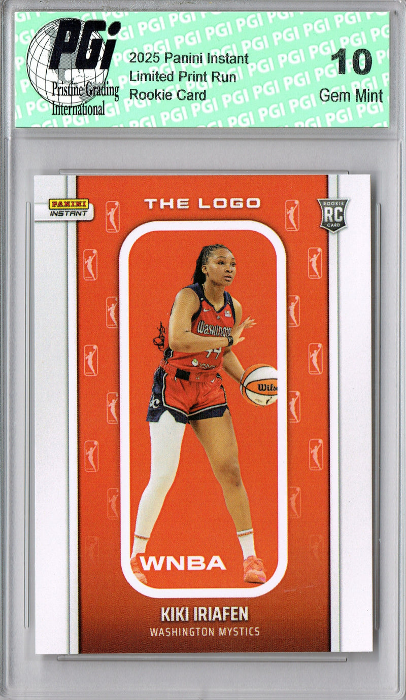 Kiki Iriafen 2025 WNBA The Logo #LOGO-25 Only 1,447 Made Rookie Card PGI 10
