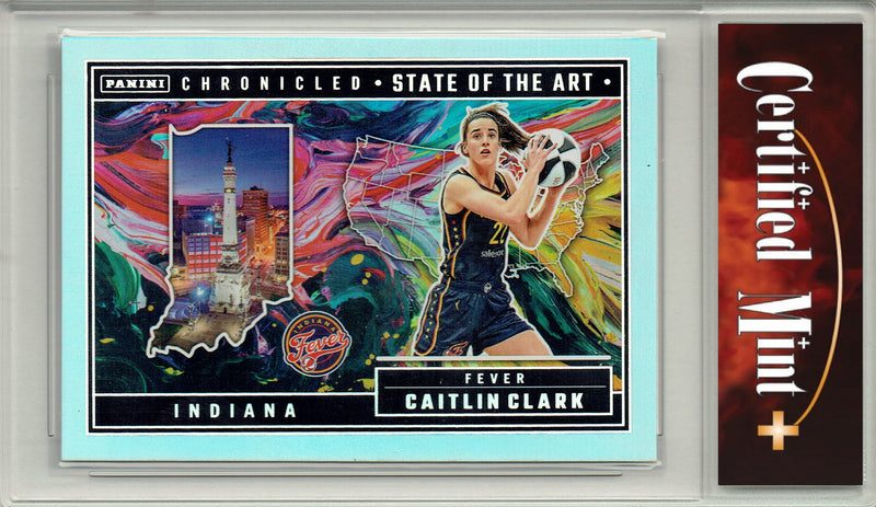 Certified Mint+ Caitlin Clark 2025 Chronicles #82 Silver Holo Foil Rare Trading Card Indiana Fever