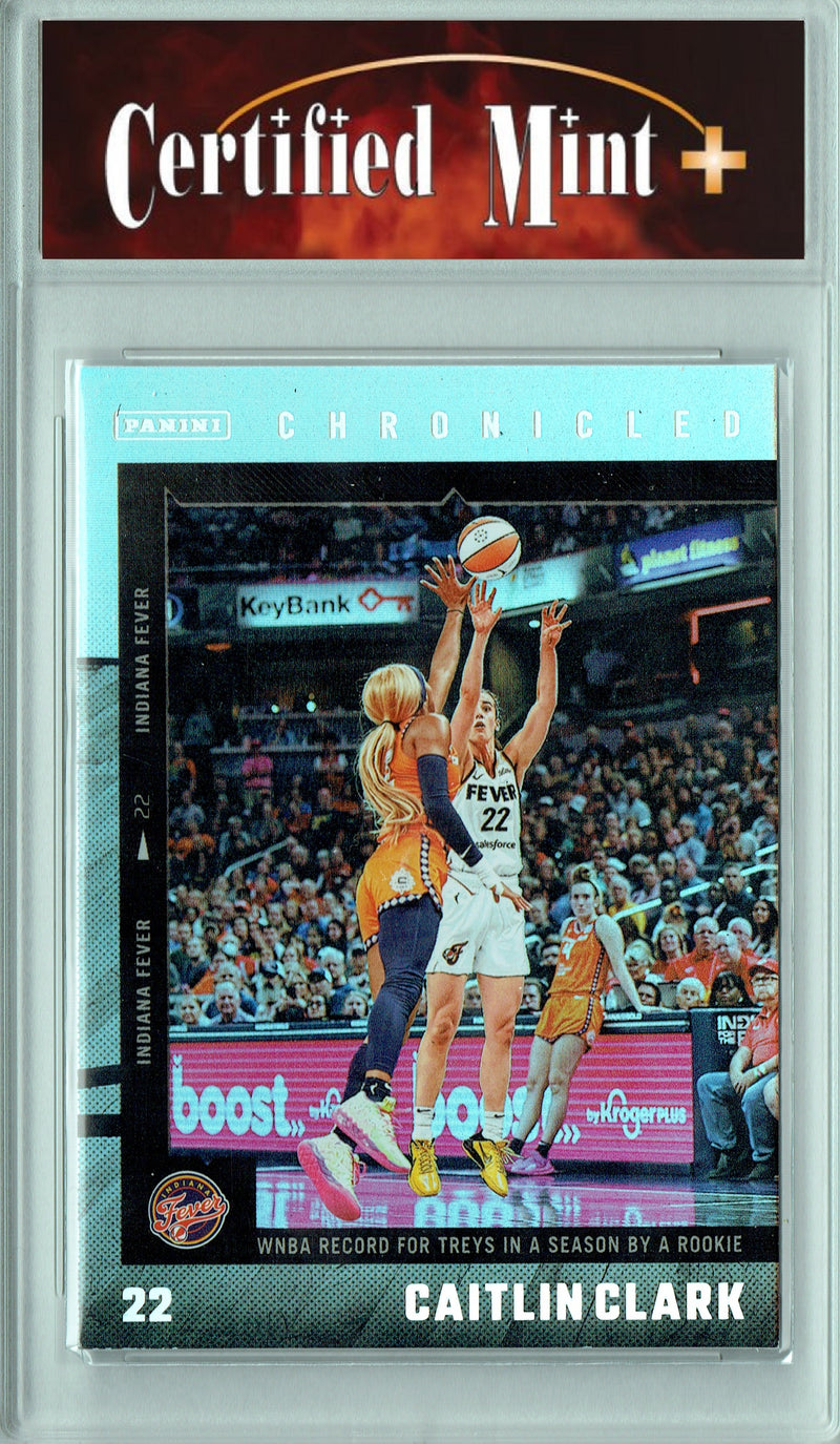 Certified Mint+ Caitlin Clark 2025 Chronicles #9 Silver Holo Foil Rare Trading Card Indiana Fever