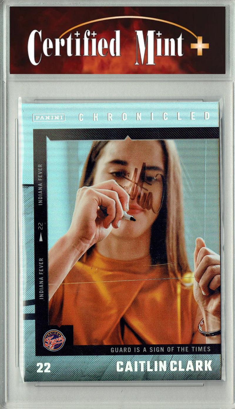 Certified Mint+ Caitlin Clark 2025 Chronicles #51 Silver Holo Foil Rare Trading Card Indiana Fever