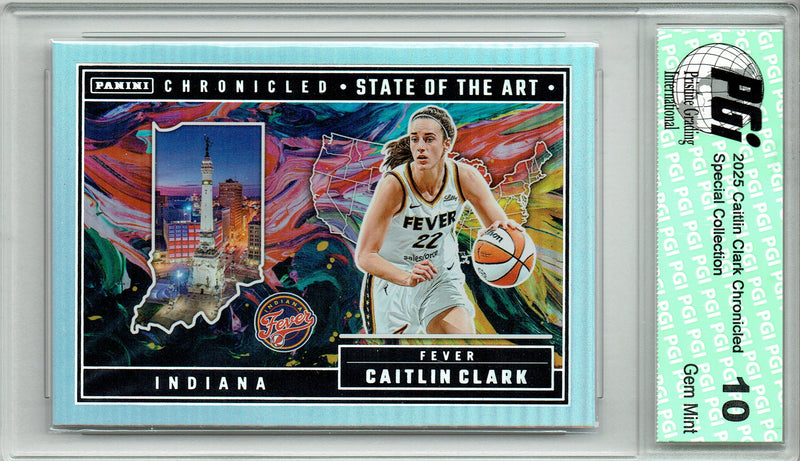 Caitlin Clark 2025 Chronicled #81 Silver Holo Foil Rare Trading Card PGI 10