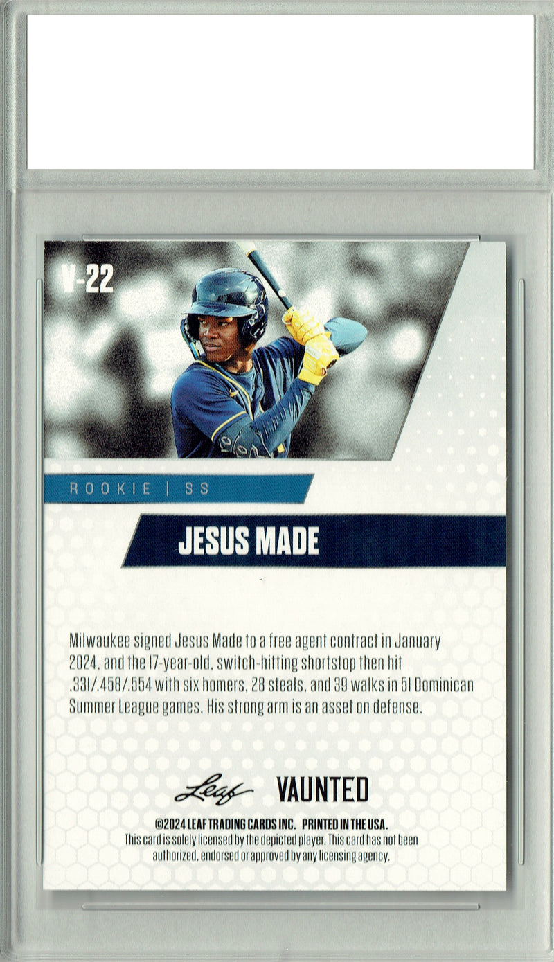 Jesus Made 2024 Leaf Vaunted #V-22 Just 5000 Made Rookie Card PGI 10