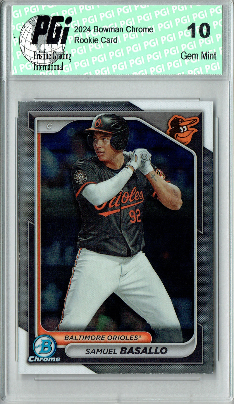 Samuel Basallo 2024 Bowman Chrome #BCP-38 Rookie Card PGI 10