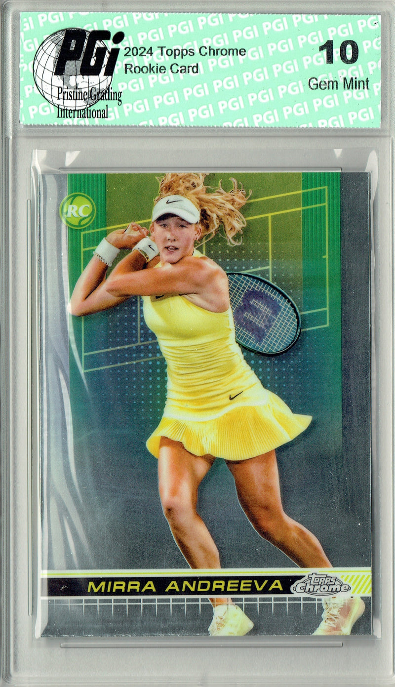 Mirra Andreeva 2024 Pro Tennis Chrome #81 Rookie Card PGI 10