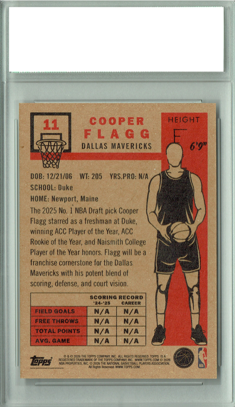 Cooper Flagg 2025 NBA Living Set #11 Rookie Card PGI 10