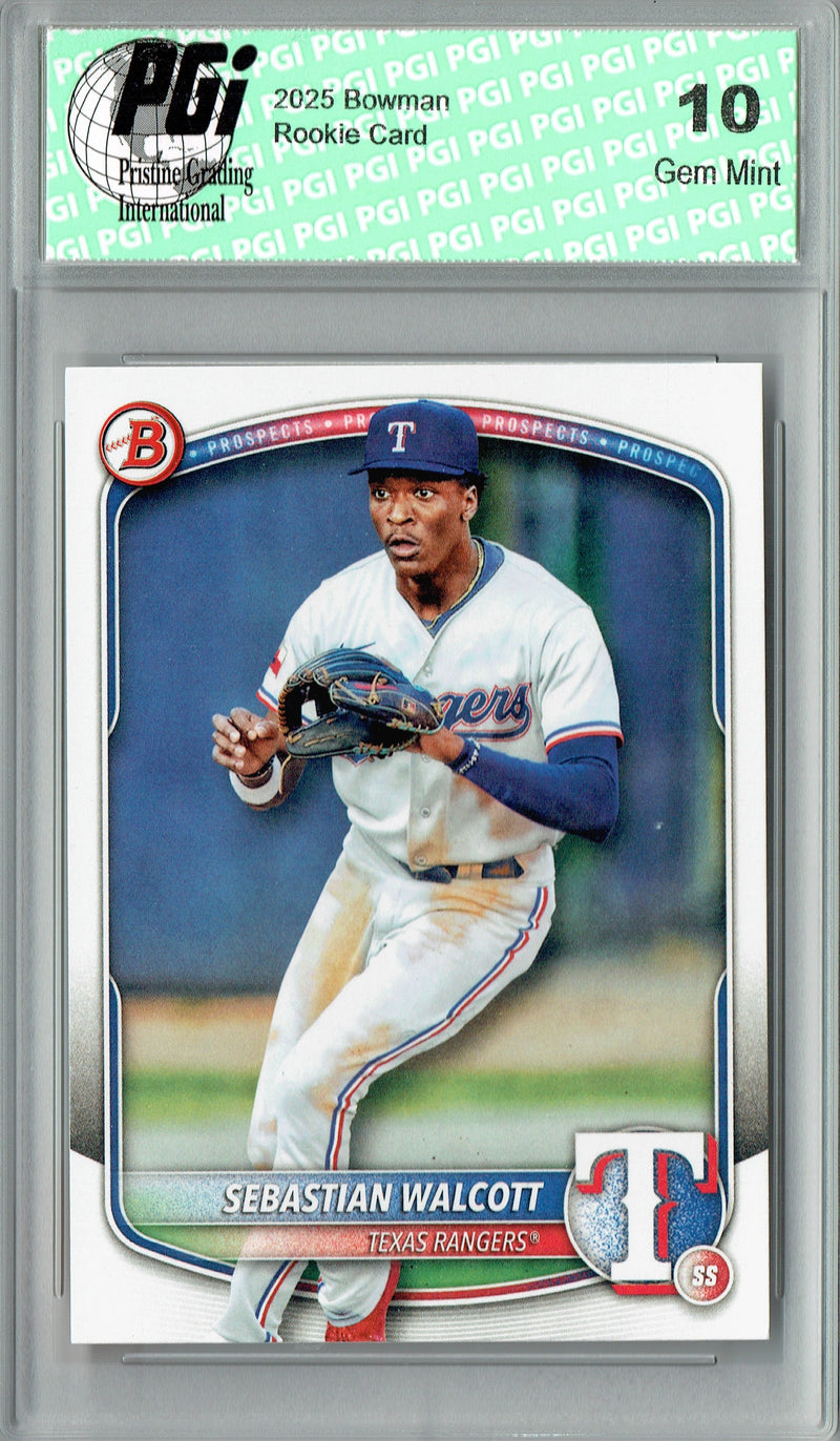 Sebastian Walcott 2025 Bowman #BP133 Rookie Card PGI 10