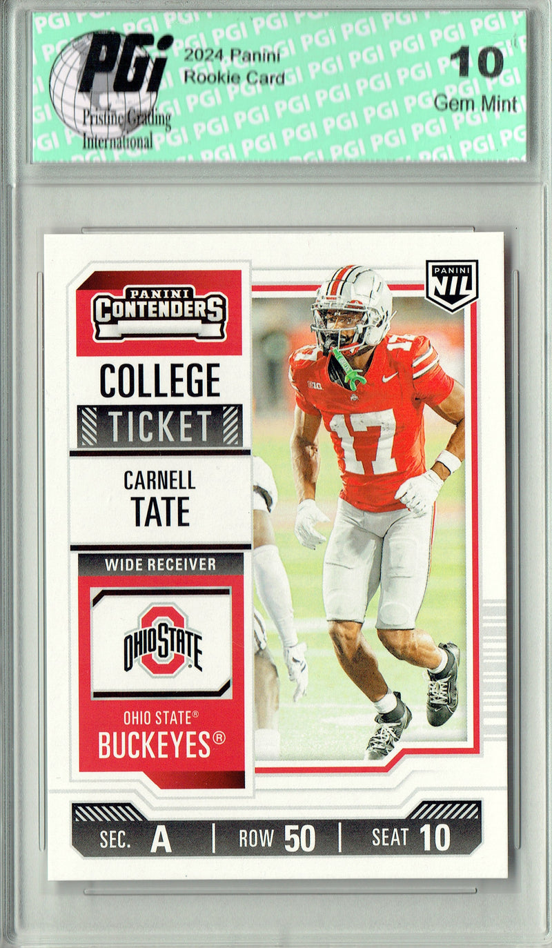 Carnell Tate 2024 Contenders #6 Rookie Card PGI 10