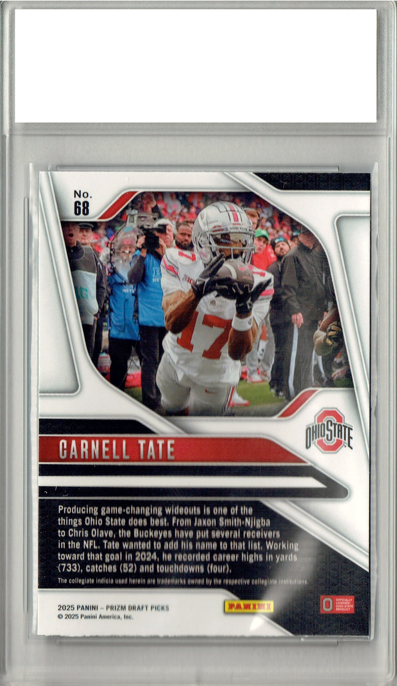 Carnell Tate 2024 Prizm #68 Rated Rookie Card PGI 10