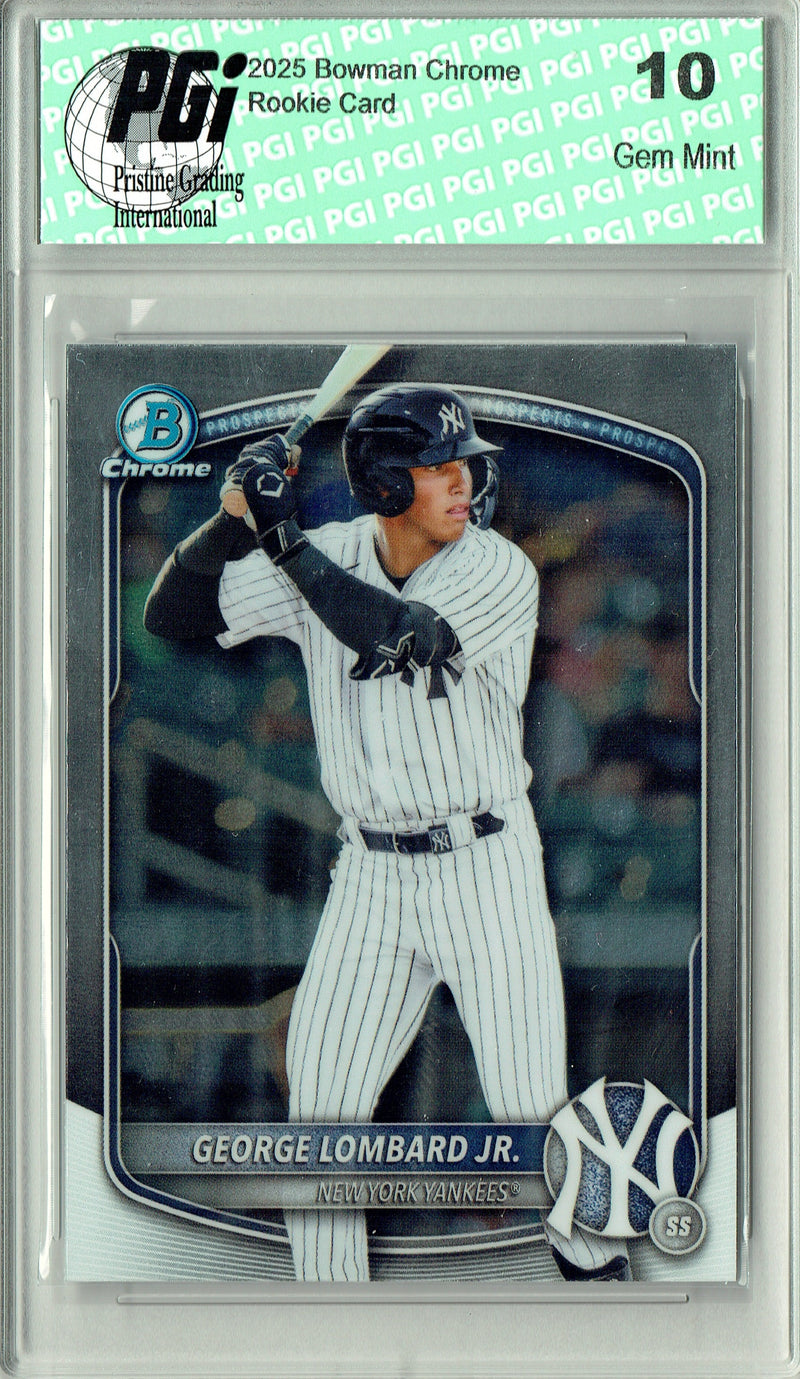George Leonard Jr. 2025 Bowman Chrome #BDC-43 Rookie Card PGI 10