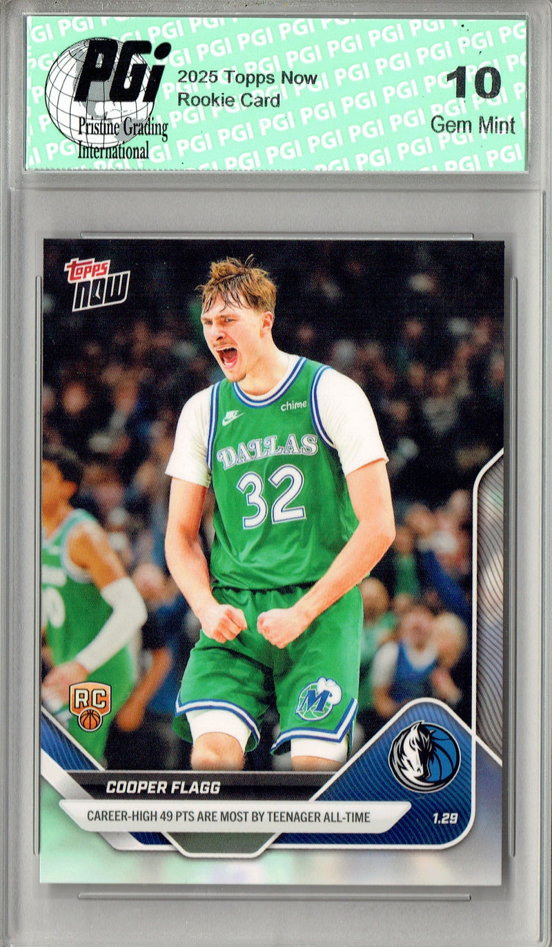 Cooper Flagg 2025 Rookie Card #150 49 Pts PGI 10 Dallas Mavericks
