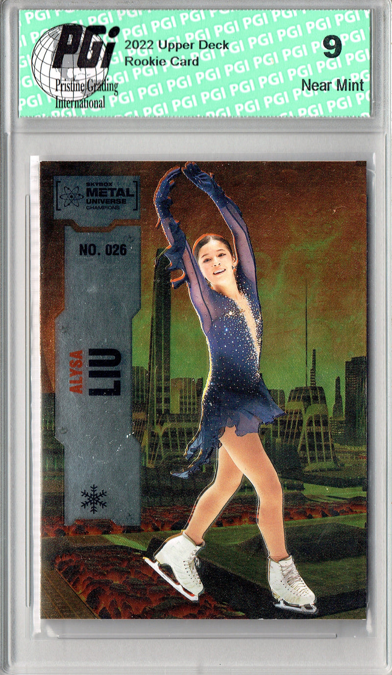 PGI 9 Alysa Liu 2022 Metal Universe #26 Figure Skating Rookie Card Team USA