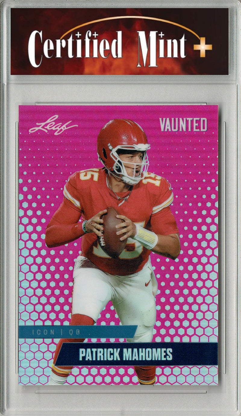 Patrick Mahomes Trading Card Kansas City CM+ Football Card 2025 Leaf Vaunted Metal #VM-05 Pink 7 Made