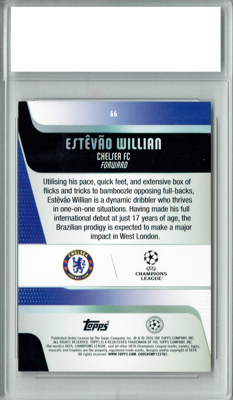 Estevao Willian 2025 Topps #66 Rookie Card PGI 10
