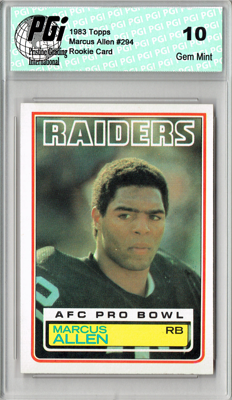 Marcus Allen 1983 Topps #294 Hall of Fame Rookie Card PGI 10