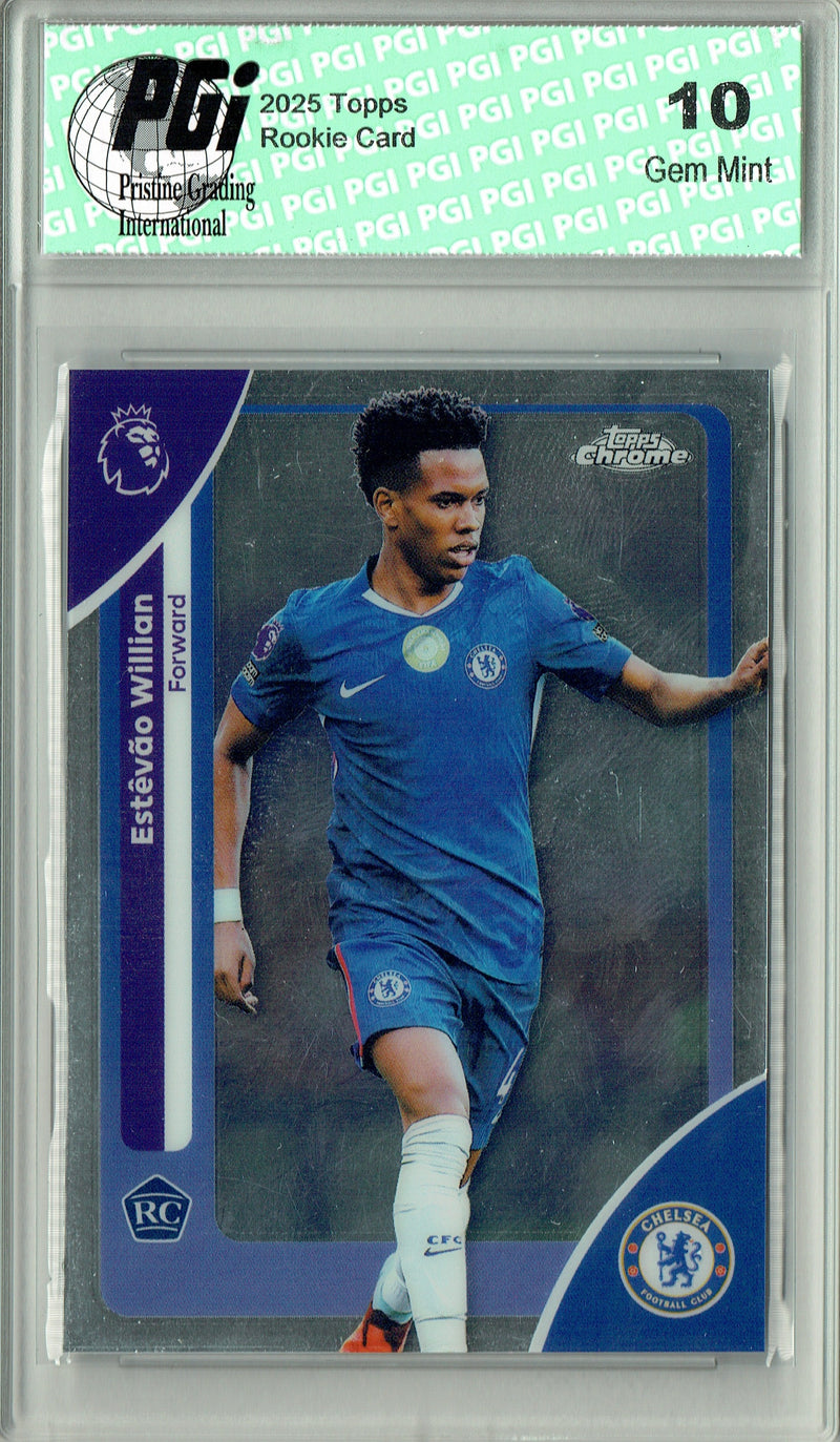 Estevao Willian 2025-26 Topps Chrome #68 Rookie Card PGI 10