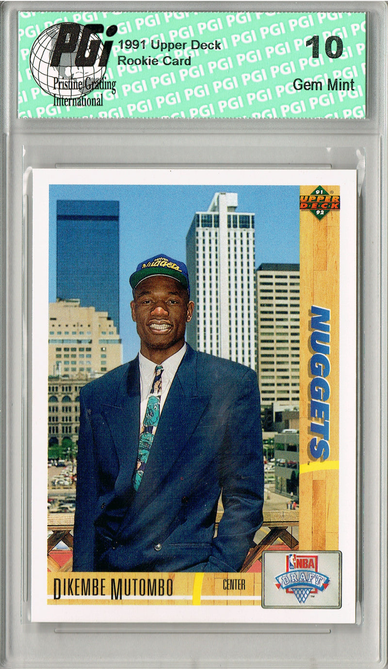 Dikembe Mutombo 1991 U.D. Basketball #3 Hall of Fame Rookie Card PGI 10