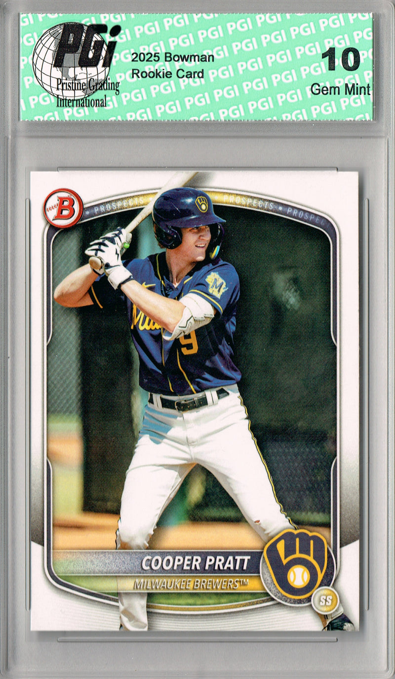 Cooper Pratt 2025 Bowman #BD-157 Rookie Card PGI 10