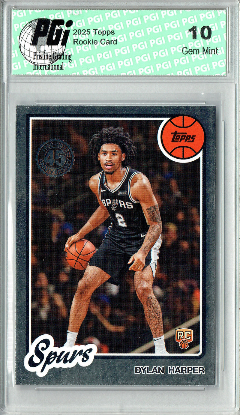 Dylan Harper 2025 Topps #80BK-52 45th Anniversary Foil Rookie Card PGI 10