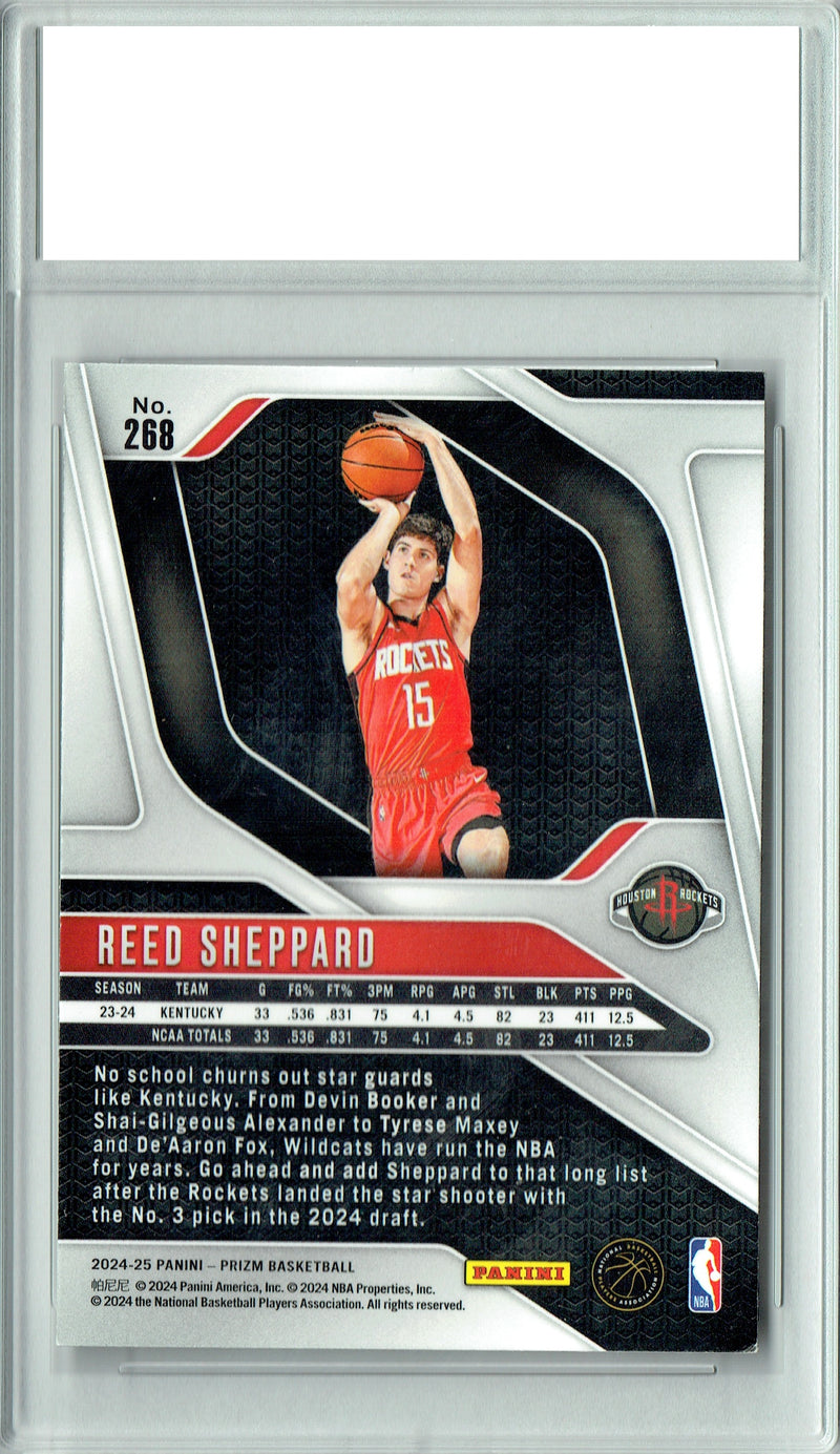 Reed Sheppard 2024-25 Panini Prizm #268 Rookie Card PGI 10