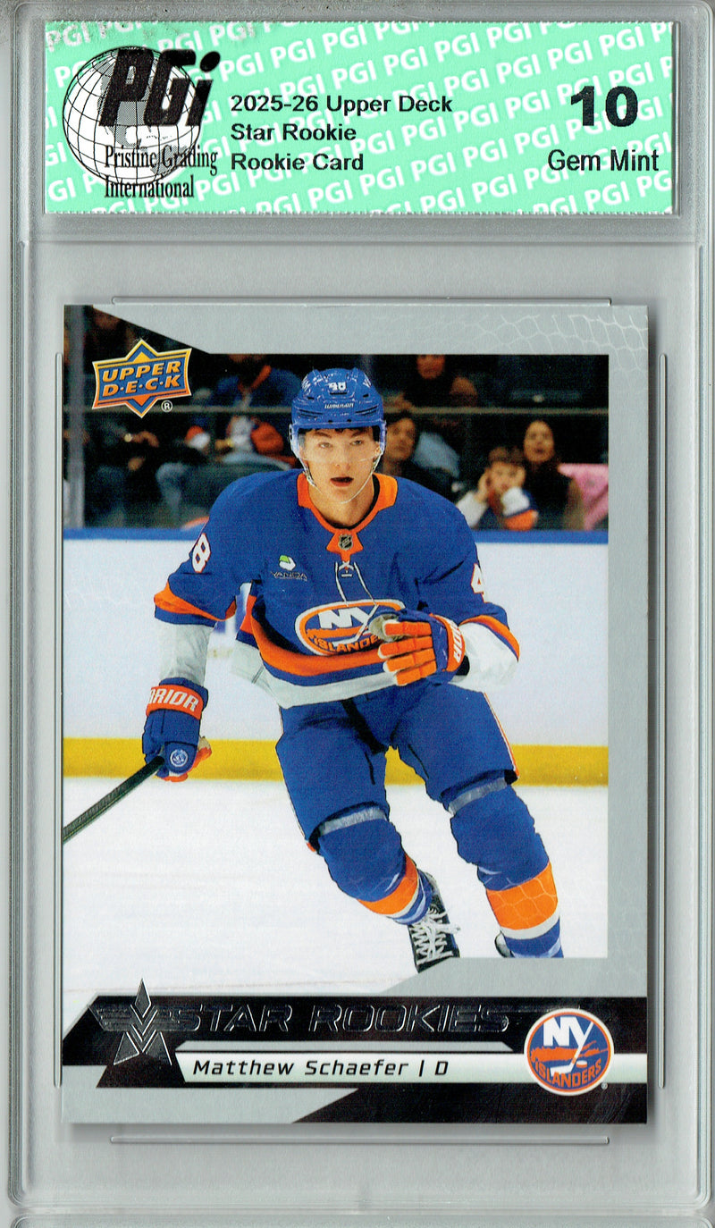 Matthew Schaefer 2025 U.D. Star Rookies #5 Special Collection Rookie Card PGI 10