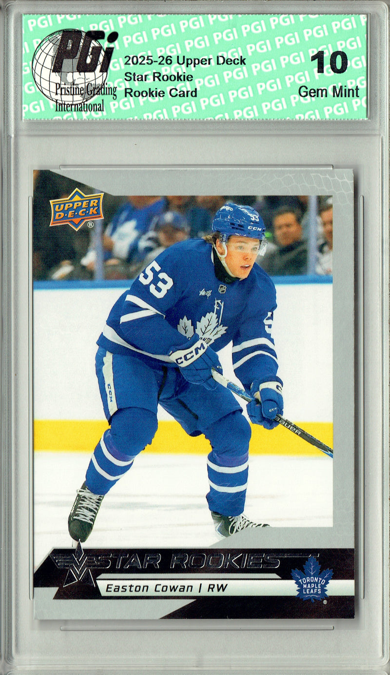 Easton Cowan 2025 U.D. Star Rookies #11 Special Collection Rookie Card PGI 10