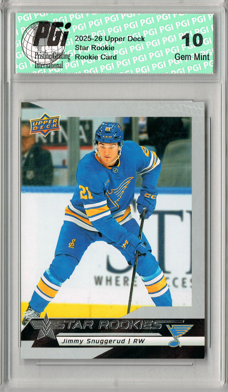 Jimmy Snuggerud 2025 U.D. Star Rookies #17 Special Collection Rookie Card PGI 10