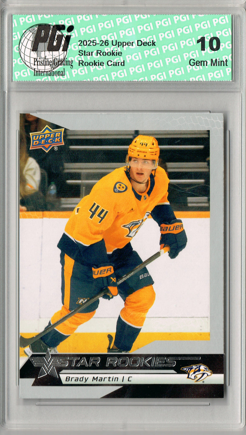 Brady Martin 2025 U.D. Star Rookies #18 Special Collection Rookie Card PGI 10