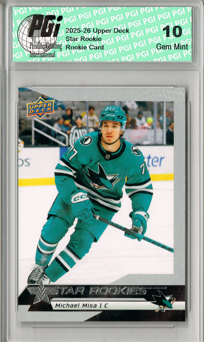 Michael Misa 2025 U.D. Star Rookies #13 Special Collection Rookie Card PGI 10