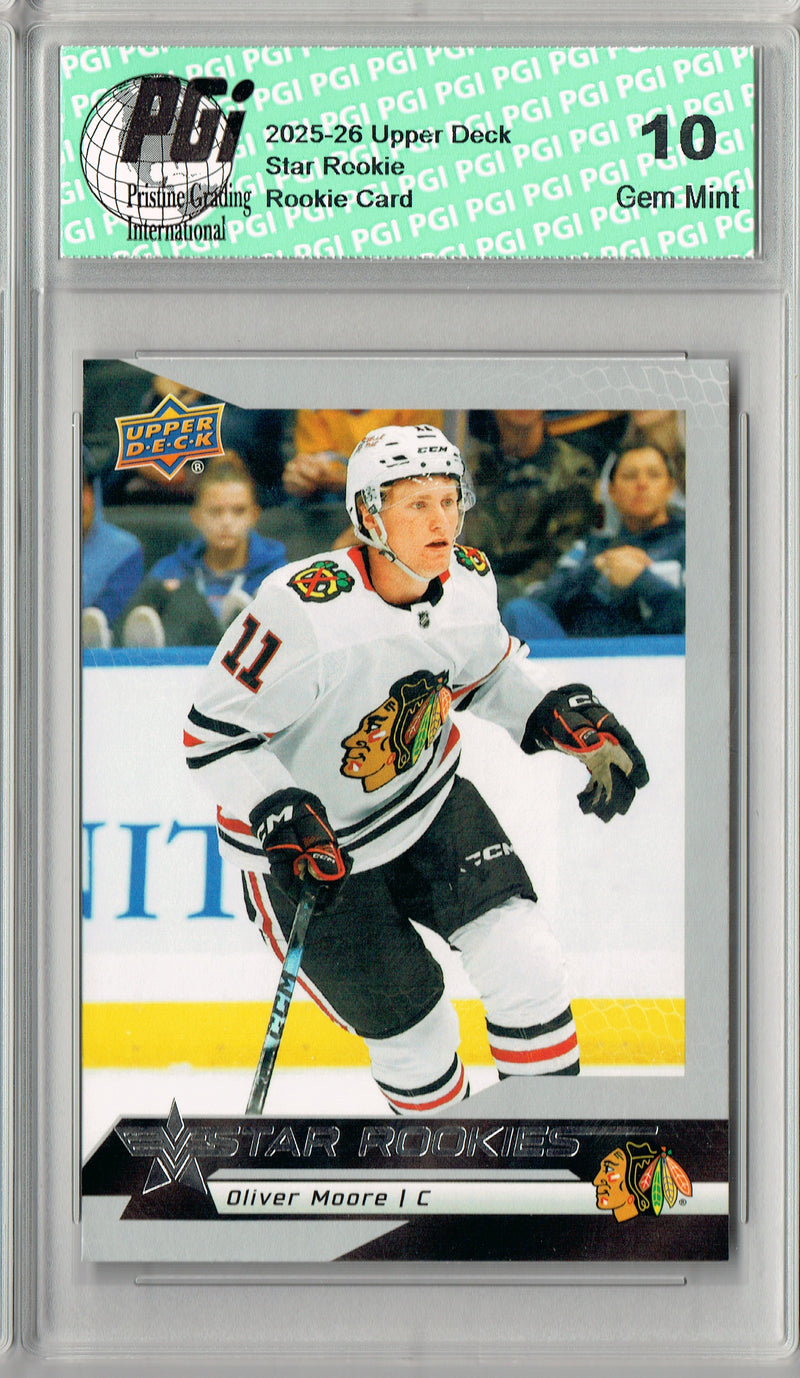 Oliver Moore 2025 U.D. Star Rookies #19 Special Collection Rookie Card PGI 10