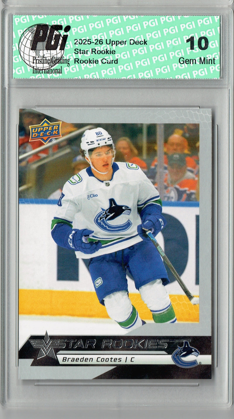 Braeden Cootes 2025 U.D. Star Rookies #20 Special Collection Rookie Card PGI 10
