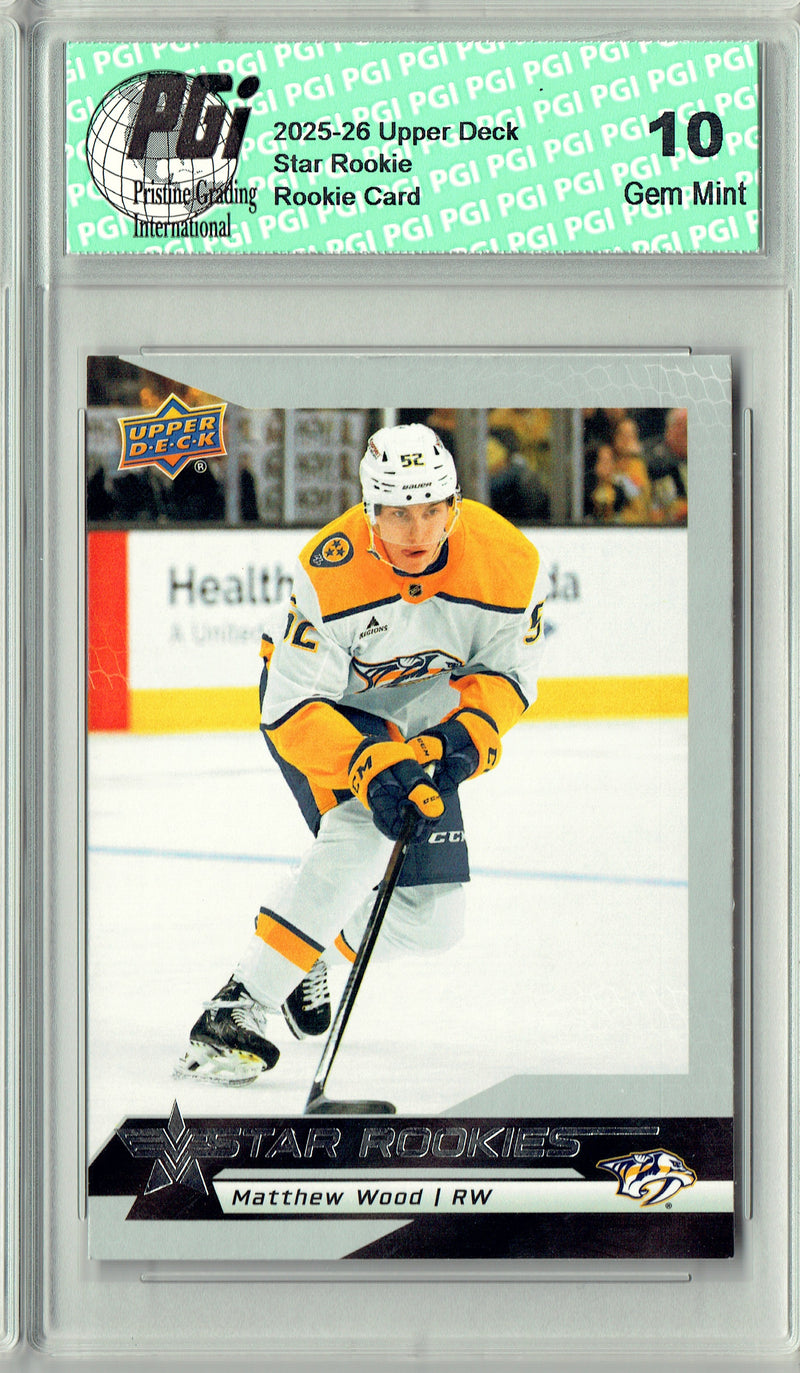 Matthew Wood 2025 U.D. Star Rookies #16 Special Collection Rookie Card PGI 10