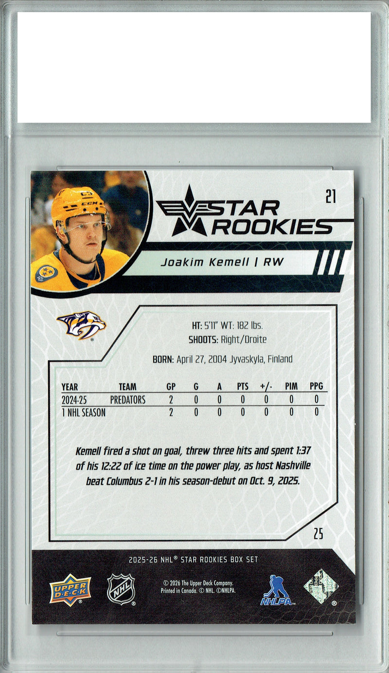 Joakim Kemell 2025 U.D. Star Rookies #21 Special Collection Rookie Card PGI 10