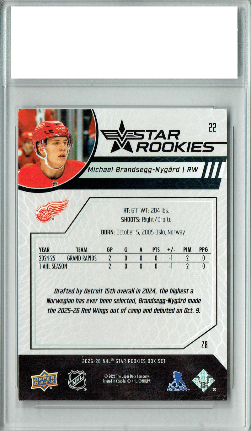 Michael Brandsegg-Nygard 2025 U.D. Star Rookies #22 Special Collection Rookie Card PGI 10