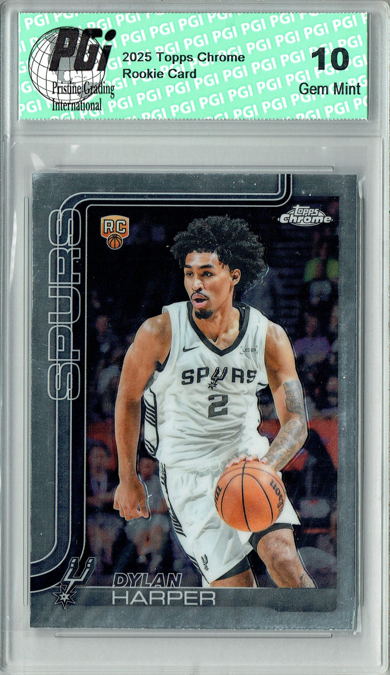 Dylan Harper 2025 Topps Chrome #252 Rookie Card PGI 10