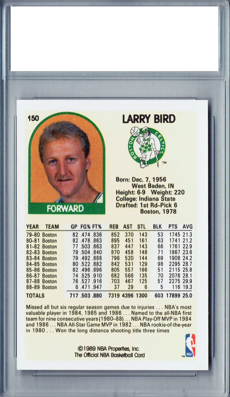 Certified Mint+ Larry Bird 1989 NBA Hoops #150 Legend Hall of Fame Rare Trading Card Boston Celtics