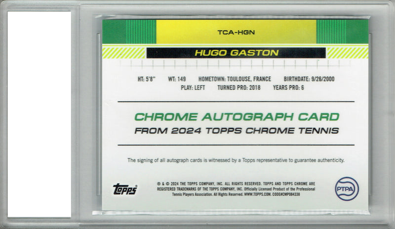 Hugo Gaston 2025 Topps Chrome #TCA-HGN Auto Rookie Card PGI 10