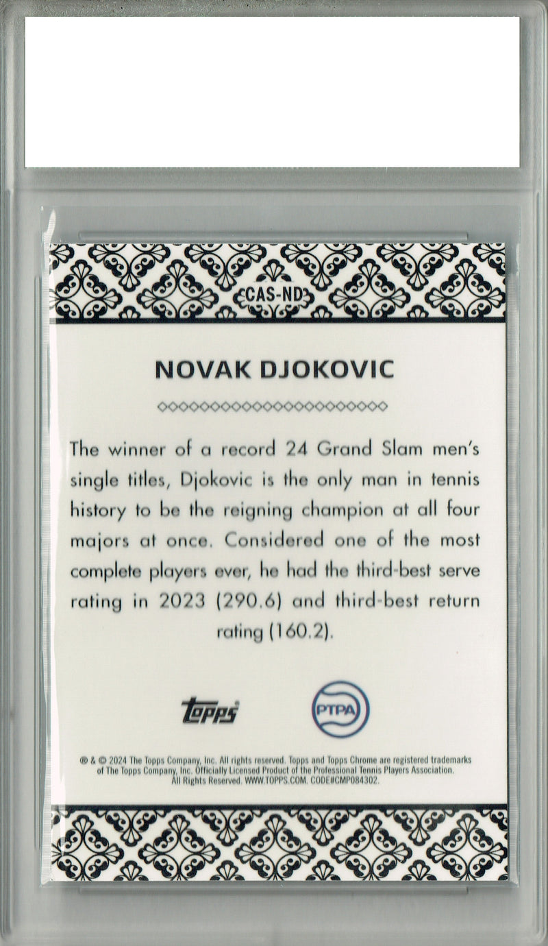 Novak Djokovic 2025 Topps Chrome #CAS-ND Aces Refractor Rare Trading Card PGI 10