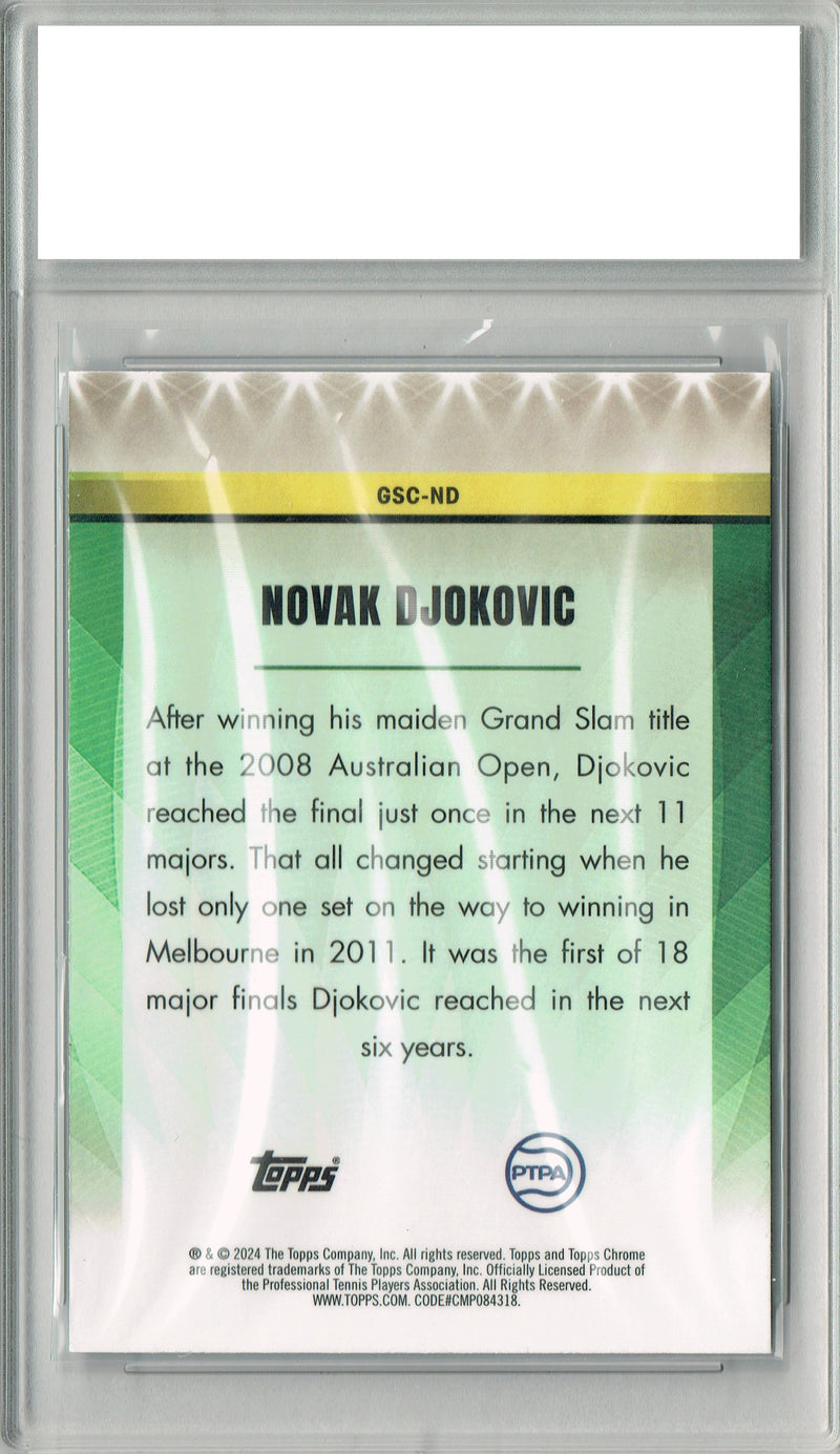 Certified Mint+ Novak Djokovic 2025 Topps Chrome #GSC-ND Grand Slam Refractor Rare Trading Card Serbia