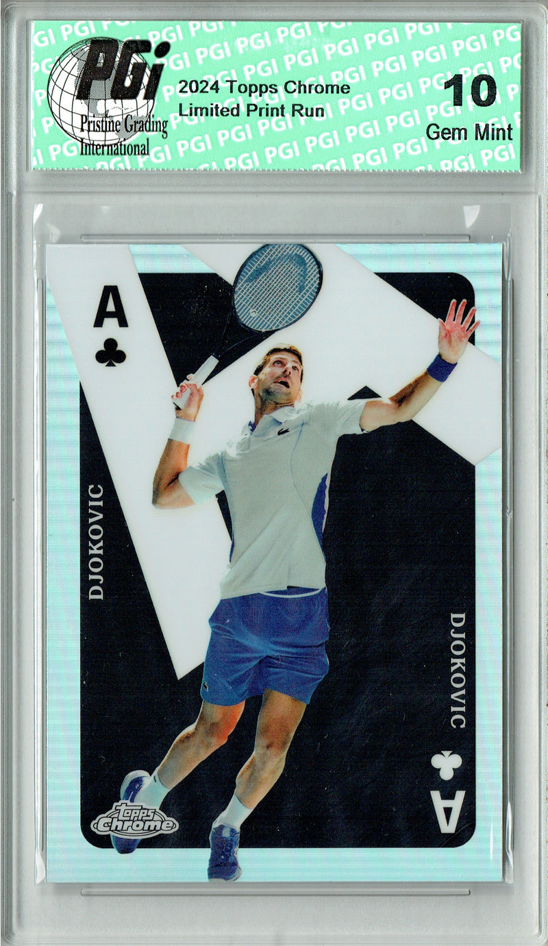 Novak Djokovic 2025 Topps Chrome #CAS-ND Aces Refractor Rare Trading Card PGI 10