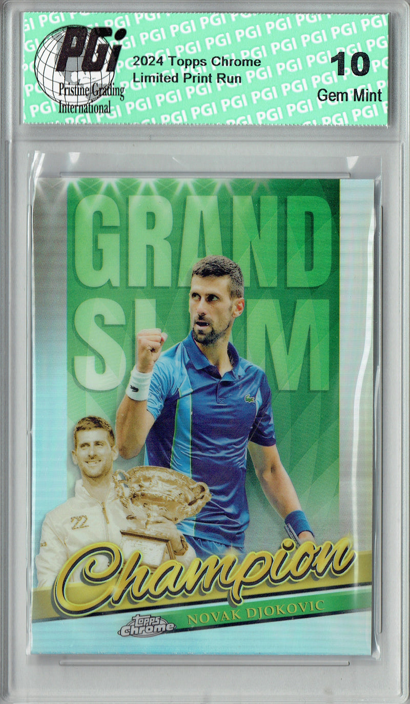 Novak Djokovic 2025 Topps Chrome #GSC-ND Grand Slam Refractor Rare Trading Card PGI 10