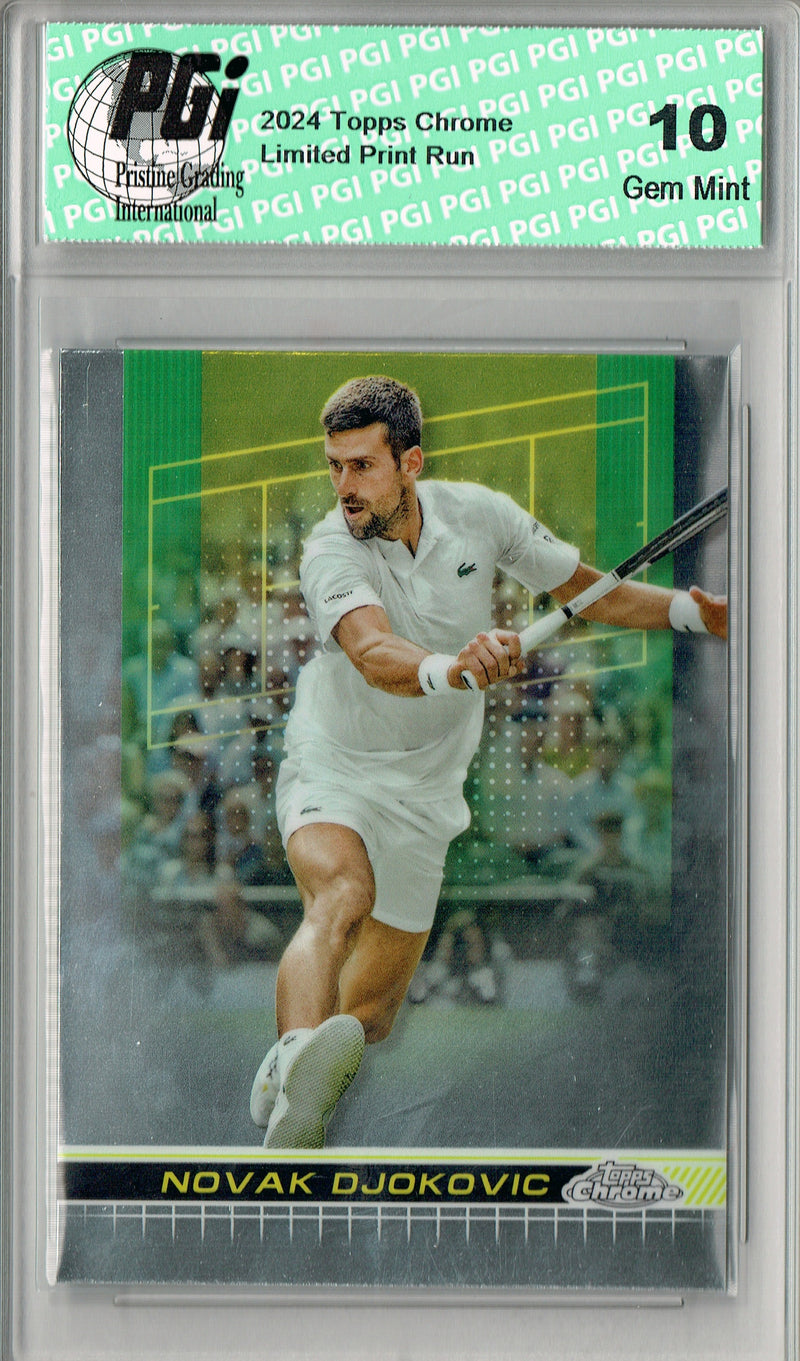 Novak Djokovic 2025 Topps Chrome #1 G.O.A.T. Rare Trading Card PGI 10
