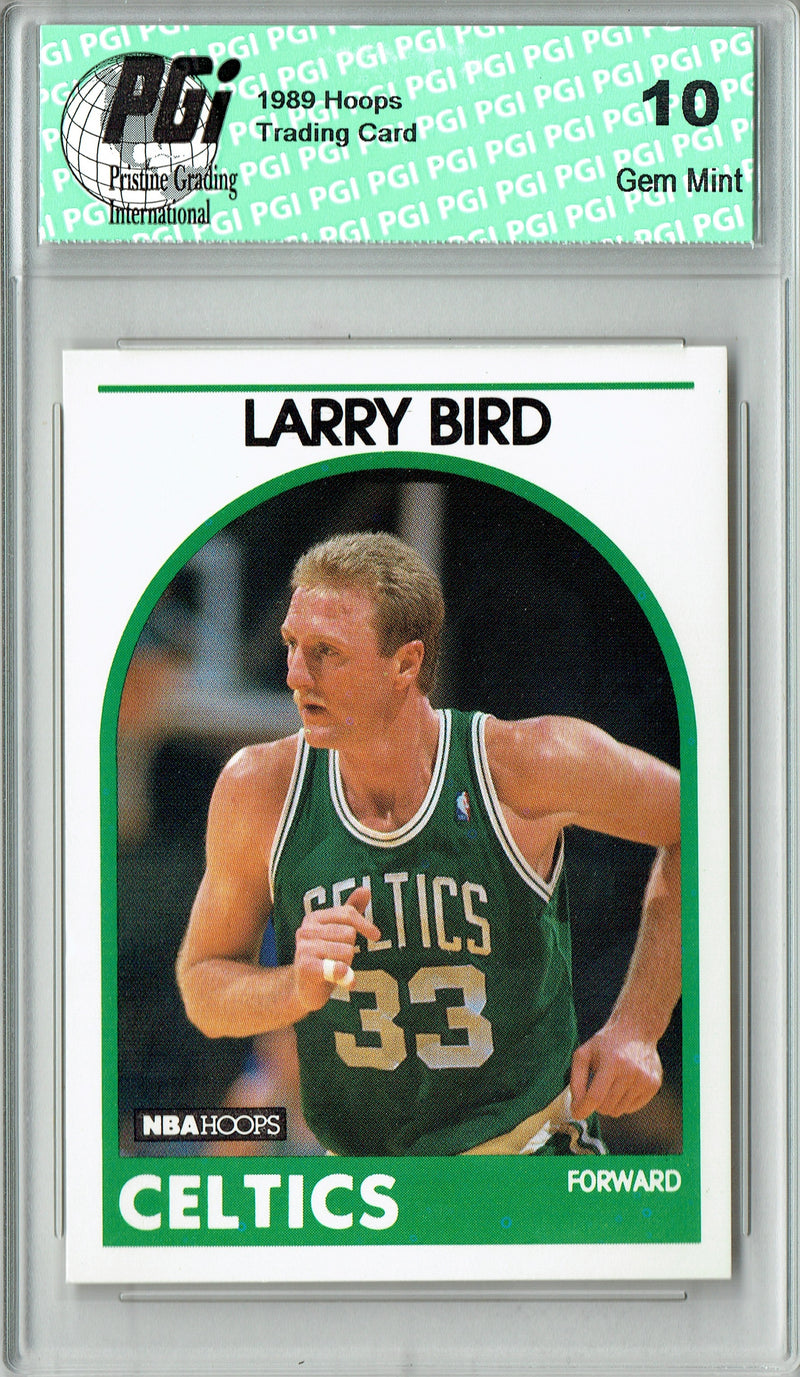 Larry Bird 1989 NBA Hoops #150 Legend Hall of Fame Rare Trading Card PGI 10
