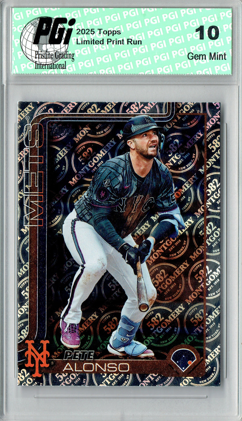 Pete Alonso 2025 Topps 582 Montgomery #550 Foil SP Rare Trading Card PGI 10
