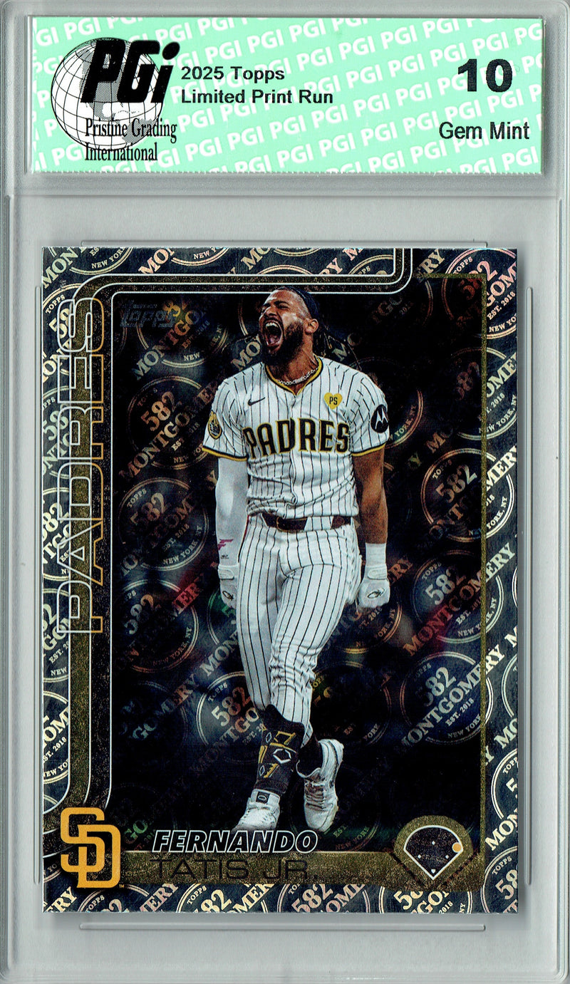 Fernando Tatis Jr. 2025 Topps 582 Montgomery #600 Foil SP Rare Trading Card PGI 10