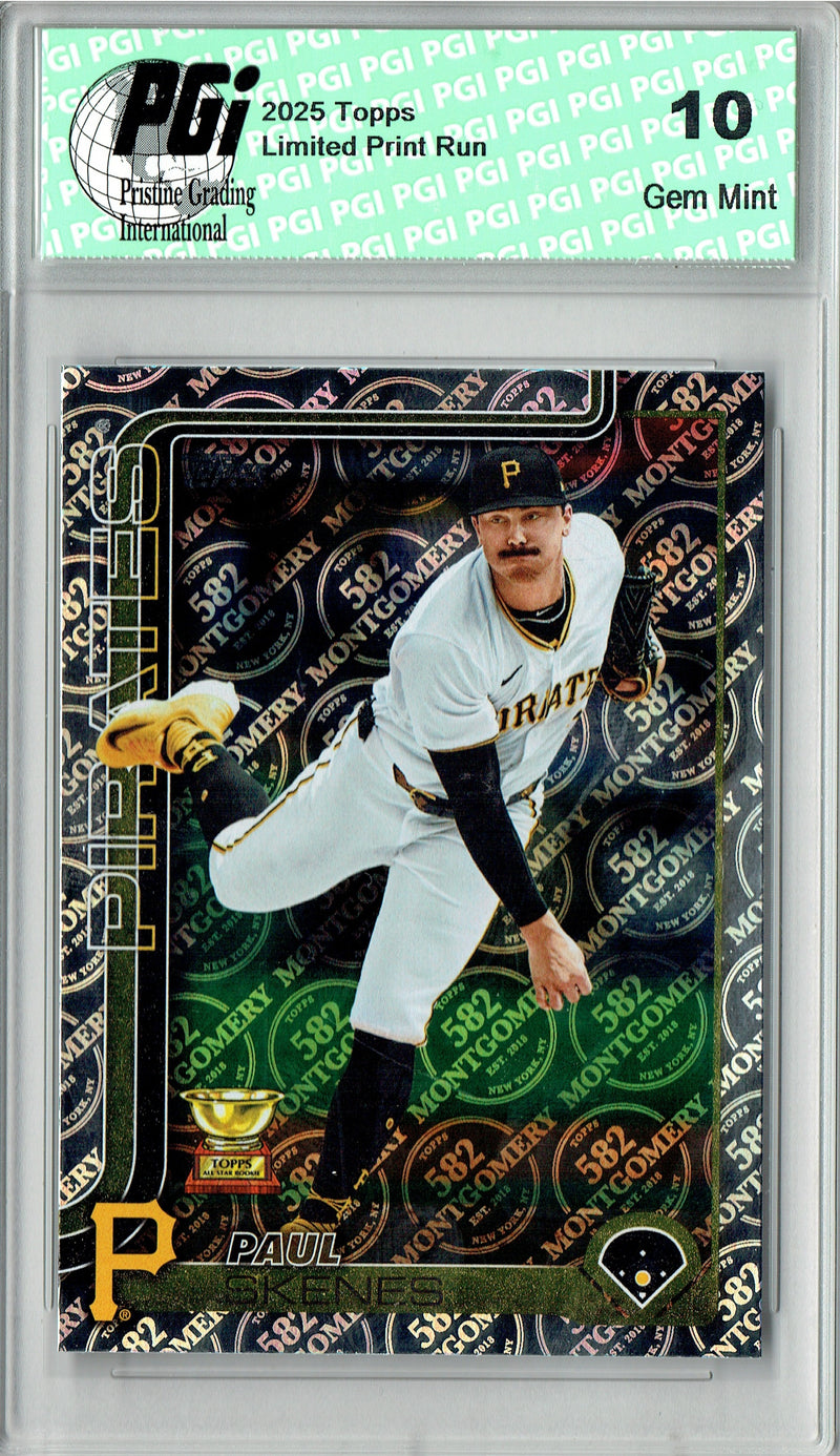 Paul Skenes 2025 Topps 582 Montgomery #98 Foil SP Rare Trading Card PGI 10