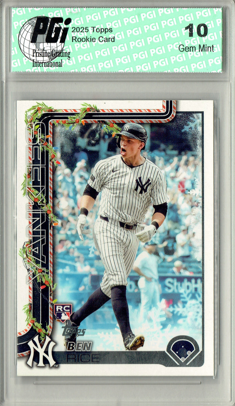 Ben Rice 2025 Topps #H8 Holiday SP Rookie Card PGI 10