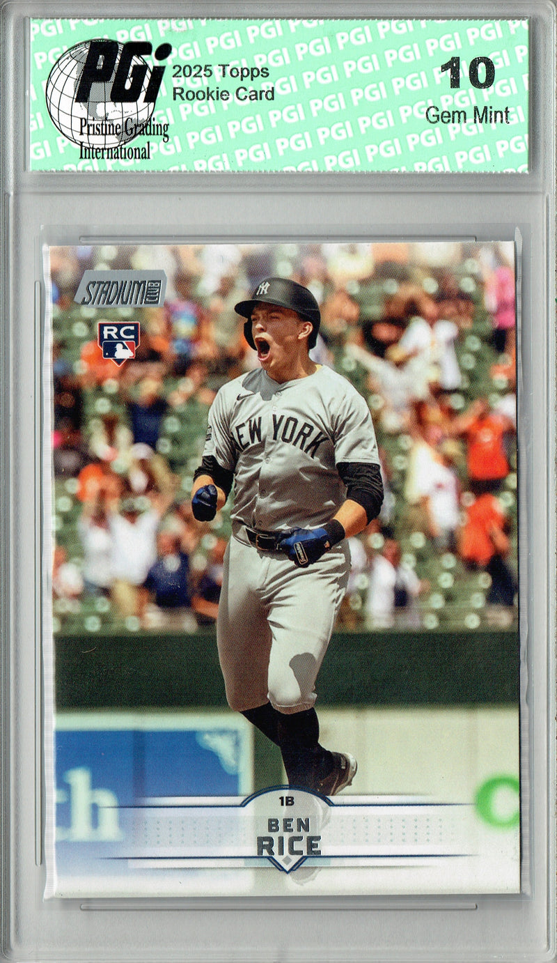Ben Rice 2025 Stadium Club #196 Rookie Card PGI 10